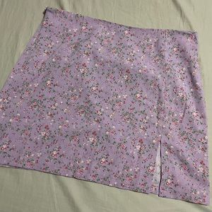 lavender floral mini skirt